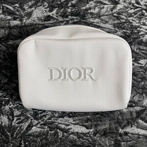 NEW Dior white cosmetic bag, plastic still on zipper